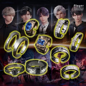 Love and Deepspace Couple Ring Set Caleb, Sylus, Xavier, Rafayel, Zayne LAD Adjustable Ring 戀與深空 夏以晝 秦彻 沈星回 祁煜 黎深