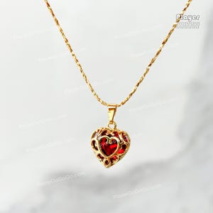 Zelda Träne des Königreichs Herz Container Anhänger Halskette, hohe Qualität Herz Schmuck