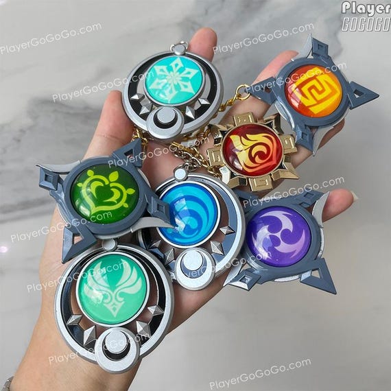 Luminous Genshin Impact Vision Charm Moon Wheel, 7-Shifting Serpent, Natlan, Fontaine, Inazuma, Liyue, Mondstadt, Snezhnaya, Sumeru, Skirk