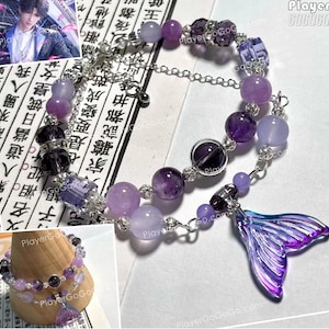 Pulsera de cuentas de Rafayel Love and Deepspace con longitud ajustable, pulsera de flores hecha con piedras preciosas naturales, se aceptan pedidos personalizados.