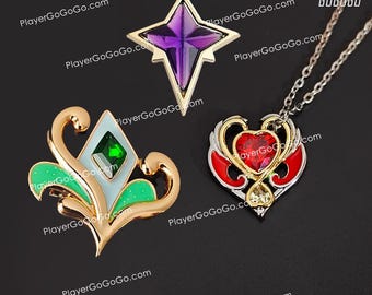 Lyna Hair Pin, Carissa Star Pin & Iris Heart Pendant Necklace