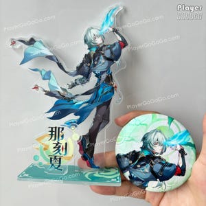Honkai: Star Rail Anaxa Art Print-standaard, sleutelhanger, schudbedel, badge, holografische kaart, Anaxa HSR 아낙사
