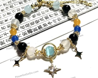 Honkai: Star Rail Phainon Beaded Bracelet Length Adjustable, Natural Gemstones Made Phainon HSR Bracelet, Custom Accepted