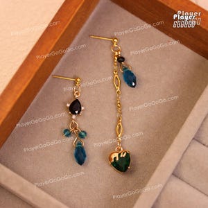 Honkai: Star Rail Aventurine Fanart Earrings for Daily Wear, Aventurine HSR Jewelry Accessories