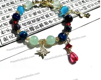 Honkai: Star Rail Anaxa Beaded Bracelet Length Adjustable, Natural Gemstones Made Anaxagoras HSR Bracelet, Custom Accepted