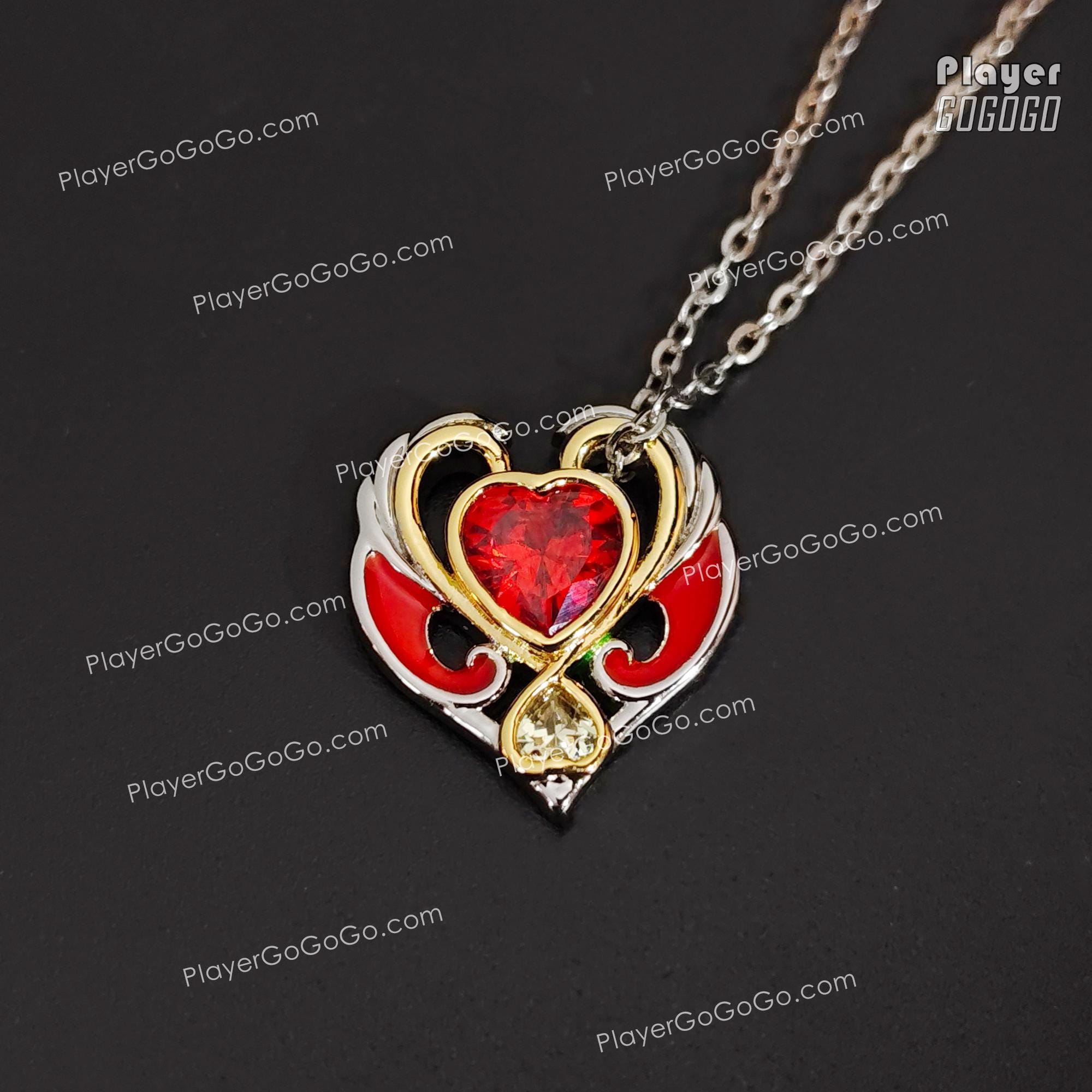Lyna Hair Pin & Iris Heart Pendant Necklace, High Quality Heart