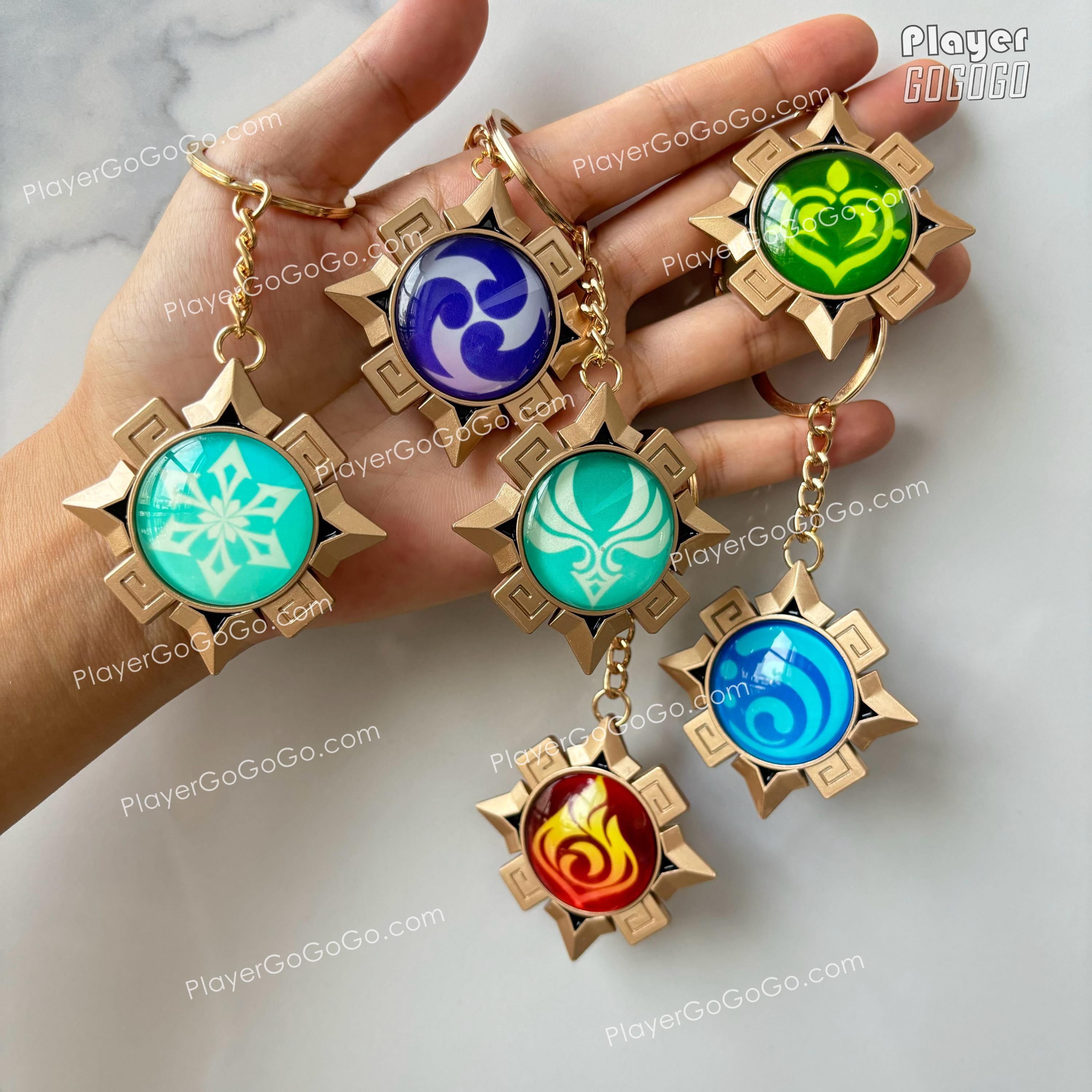 Luminous Genshin Impact Vision Charm Natlan, Fontaine, Inazuma, Liyue, Mondstadt, Snezhnaya, Sumeru Anemo Geo Electro Dendro Hydro Pyro Cryo