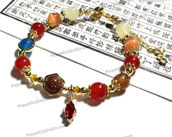 Honkai: Star Rail Mydei Beaded Bracelet Length Adjustable, Natural Gemstones Made Mydei HSR Bracelet, Custom Accepted