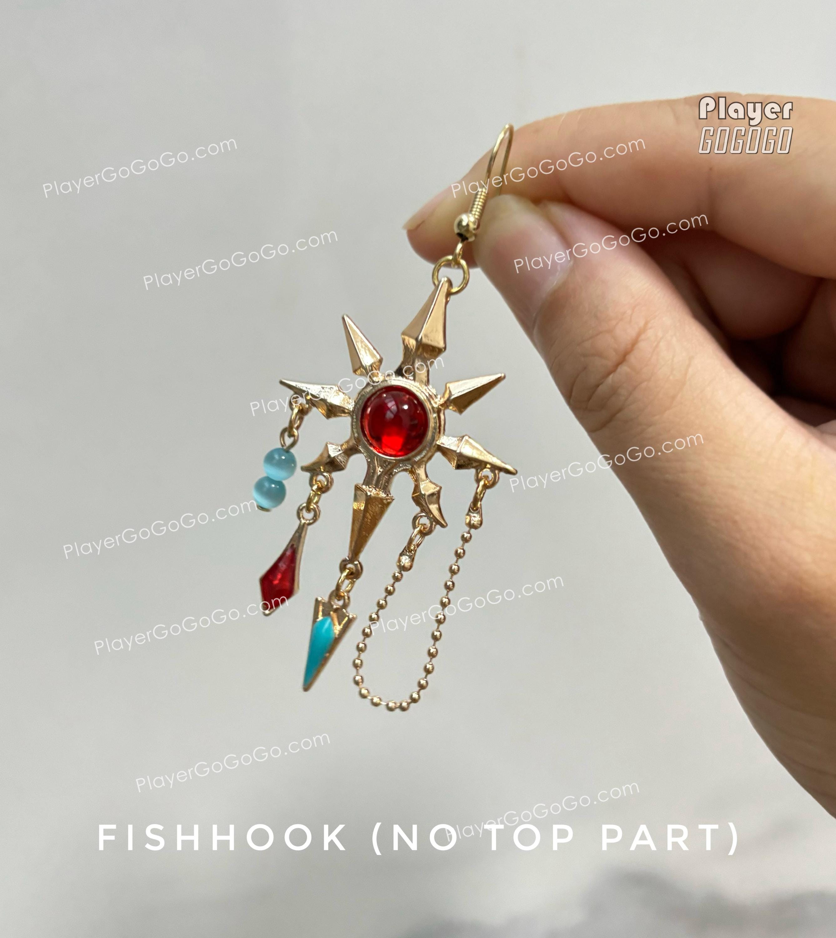 FF14 Azeyma Earring for Cosplay Pushback/ Clip-on, FFXIV Cosplay FF14 Azeyma Earring for Cosplay Pushback/ Clip-on, FFXIV Cosplay