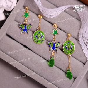 コスプレや普段使いに使えるスターリングシルバー製の蝶のイヤリング * ペア、Jolyne コスプレアクセサリー