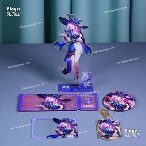 Honkai: Star Rail Jade Art Print Set - Aufsteller, Charm, Shaker Ticket, Holographische Karte, Abzeichen, Firefly HSR Figur