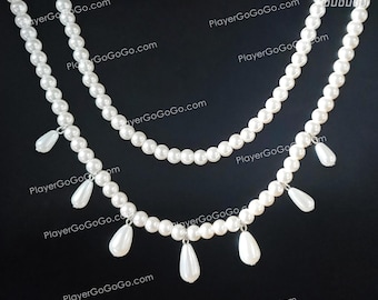 Collar de perlas de doble cadena Love and Deepspace Sylus MC, joyería Sylus 秦徹 戀與深空 シン 진운