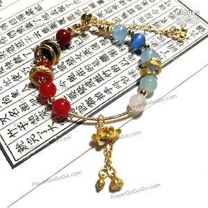 Ne Zha Aobing Beaded Bracelet Length Adjustable, Natural Gemstones Made Aobing Nezha 2 Bracelet, Custom Accepted