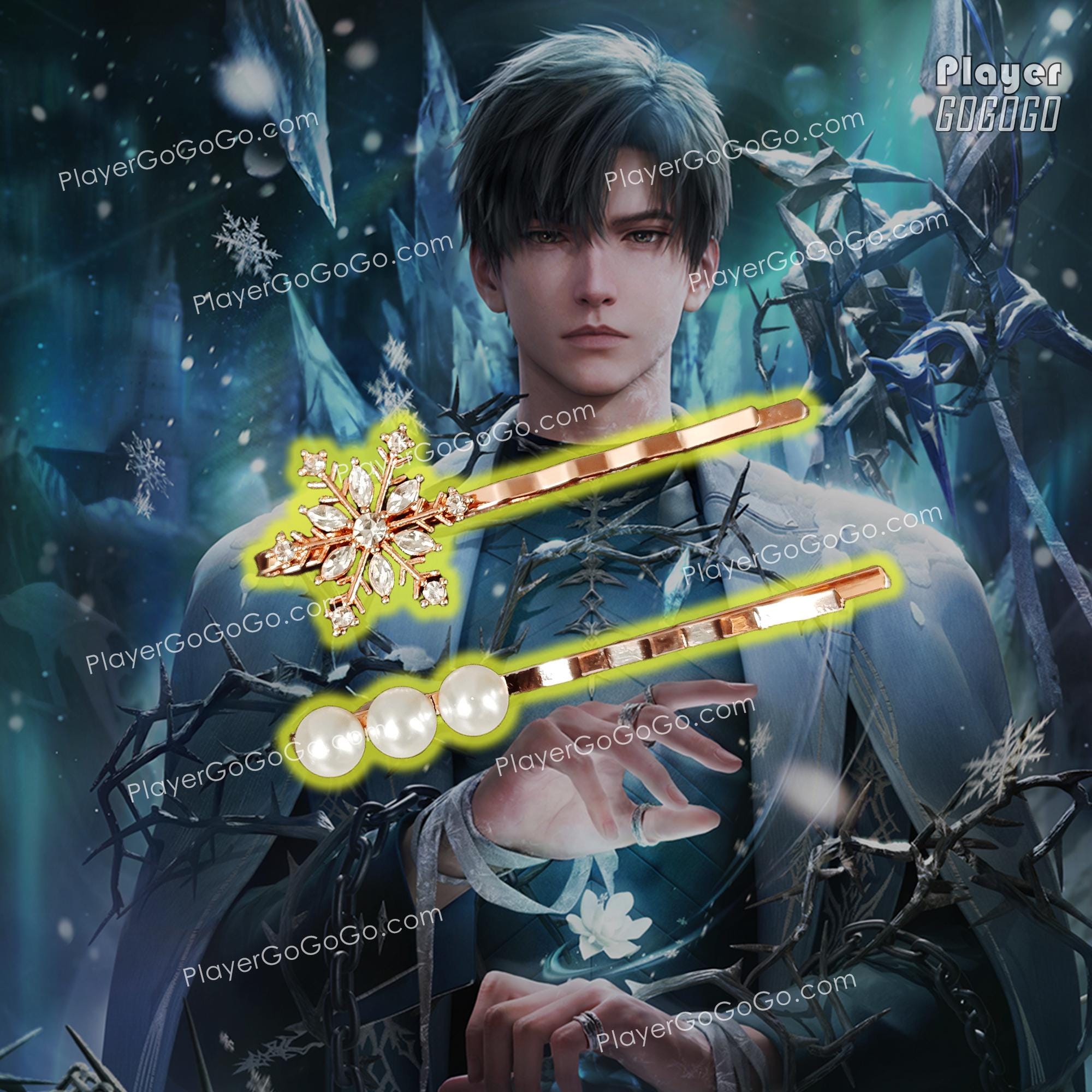アクセサリー yunn Love and Deepspace Zayne Hair Pin Set of Pearls and Snowflakes