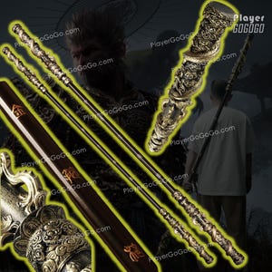 Full Size Black Myth: Wukong Jingubang for Cosplay and Display, Retractable Monkey King Staff Ruyi Jingubang