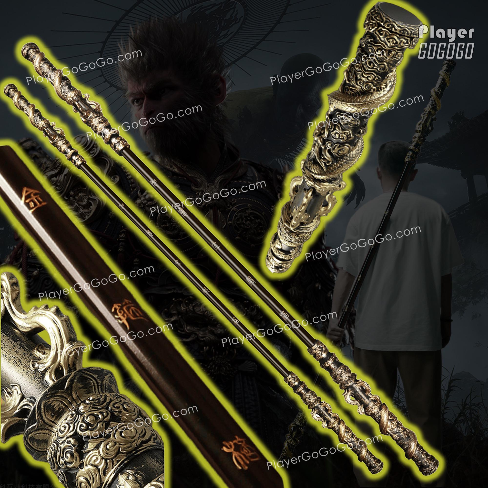 Full Size Black Myth: Wukong Jingubang for Cosplay and Display, Retractable Monkey King Staff Ruyi Jingubang