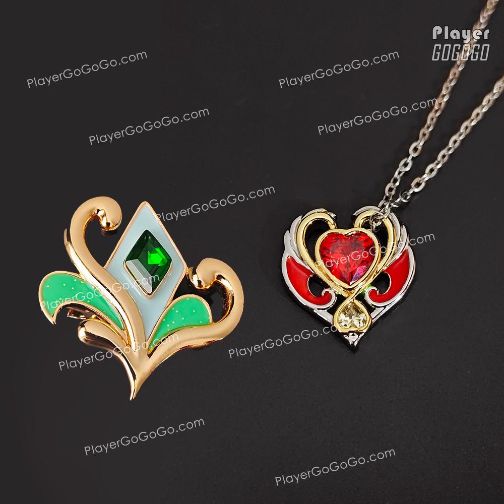Lyna Hair Pin & Iris Heart Pendant Necklace, High Quality Heart
