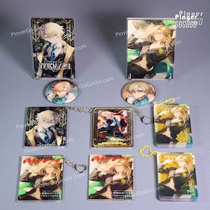 Honkai: Star Rail Aventurine Art Print Set - Standee, Charm, Shaker, Badge, Penacony Aventurine HSR Figurine