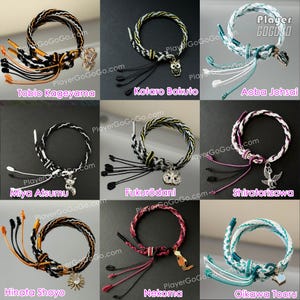 Woven Bracelet Length Adjustable Nekoma, Hinata, Kotaro, Miya Atsumu, Oikawa, Shiratorizama, Aoba, Karasuno, Kozume Kenma, Fukurodani
