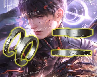 Cobre / S925 Made Love y Deepspace Caleb Juego de anillos de pareja, Anillo ajustable Caleb LAD 夏以昼 戀與深空