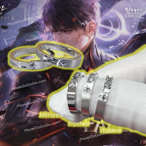 Closed Size S925 Made Love and Deepspace Caleb Couple Band Set, Custom Caleb LAD 100 Affinity Rings 夏以昼 戀與深空