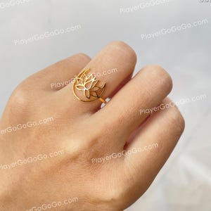 Honkai: Star Rail Dan Heng • Imbibitor Lunae Fanart Lotus Ring, Minimalism Light Weight DHIL HSR Jewellery Accessory
