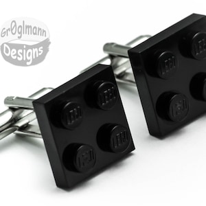 Black Brick Cufflinks for Men | Stylish Black Tie Accessory | Unique Gift for Him & Formal Wear