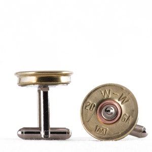 Winchester Shotgun Shell Cufflinks | 20 Gauge Shotgun Gift, Unique Men&#39;s Accessory, Rustic Wedding Favors & Groomsmen Gifts