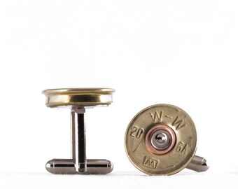 Winchester Shotgun Shell Cufflinks | 20 Gauge Shotgun Gift, Unique Men's Accessory, Rustic Wedding Favors & Groomsmen Gifts