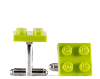 Lime Green Brick Cufflinks