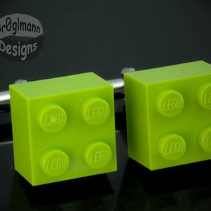 Lime Green Brick Cufflinks