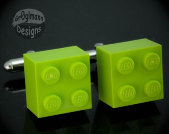 Lime Green Brick Cufflinks