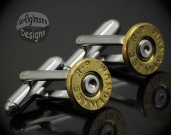 Remington 357 Bullets Cufflinks - Unique Men's Accessories, Gun Lover Gift, Handmade Jewelry, Wedding or Groomsmen Present