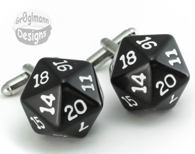 Cufflinks D20 Wedding Special 5 Pairs Dungeons and Dragons, Magic The Gathering image 1