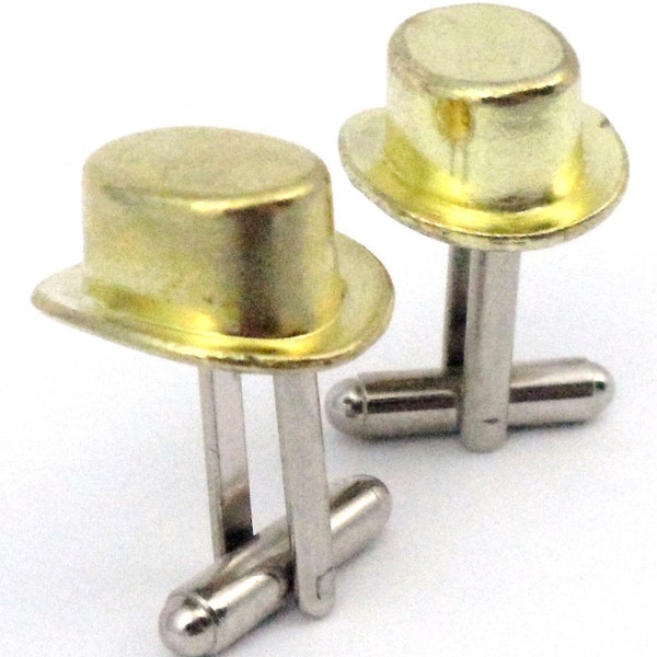 Gold Top Hat Monopoly Token Cufflinks