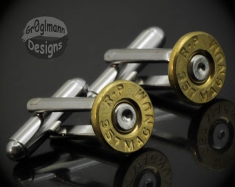 Remington 357 Bullets Cufflinks - Stylish Unique Gun-Themed Accessories for Men, Perfect Gift for Hunters & Collectors