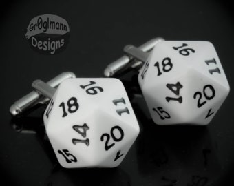 D20 Cufflinks - Magic the Gathering Dungeons and Dragons Accessories for Gamers & Collectors