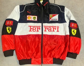 Veste Ferrarii F1 Racing Veste brodée Formule 1 vintage, cadeau de Noël unisexe vintage des années 90, Streetwear Racing, vêtements unisexes