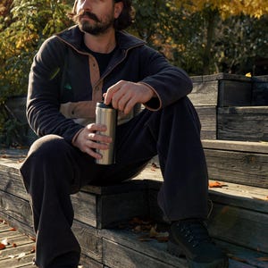 Sudadera con capucha de polar para hombre: chaqueta deportiva cálida para senderismo