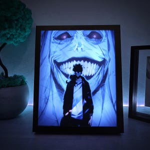 Solo Leveling Handmade anime light box / SungJinWoo led art anime, led light box, light decor