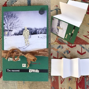 Concertina taccuino da viaggio per schizzi e acquerelli sulla neve da un vecchio libro carta 300g Fabriano 5