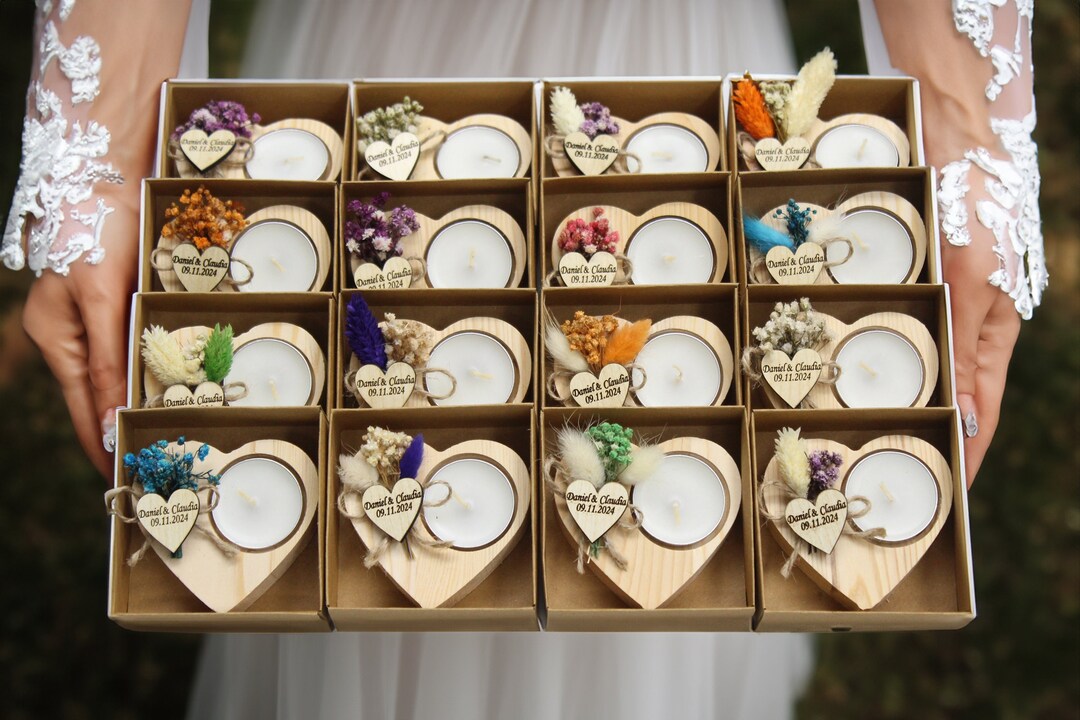 Wooden Candle | Wedding Favors for Guests in Bulk | Rustic Wedding ...