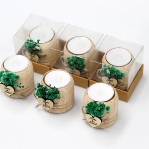 50 portacandele in legno personalizzati, candele nuziali personalizzate, portacandele in legno, bomboniere per gli ospiti, candele rustiche