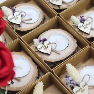 50 PCS  Wedding Favors for Guest in Bulk, Bulk Wedding Favors, Personalized Gifts, Rustic Wedding Favors, Wooden Candle Favors, Party Favors