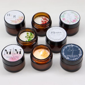 Personalized Flower Candles: Wedding Favors, Scented Soy Wax