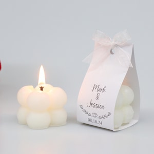 Mini Bubble Wedding Candle Favors: Personalized Bridal Shower Gifts