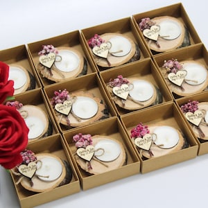 Bulk Personalized Candle Wedding Favors for Guests Rustic Wedding Favor Bridal Shower Favor Unique Wedding Favor Wedding Favors
