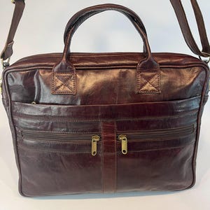 Sacoche PC en cuir artisanale - Porte-documents Cuir- Cartable business - Idée cadeau - Cadeau pour lui - Sacoche faite main - Pièce unique