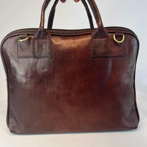 Sacoche PC en cuir artisanale - Porte-documents Cuir- Cartable business - Idée cadeau - Cadeau pour lui - Sacoche faite main - Pièce unique