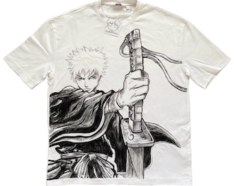 Niestandardowa koszulka Bleach Ichigo Oversized | Koszulka Anime/Manga Suketchi